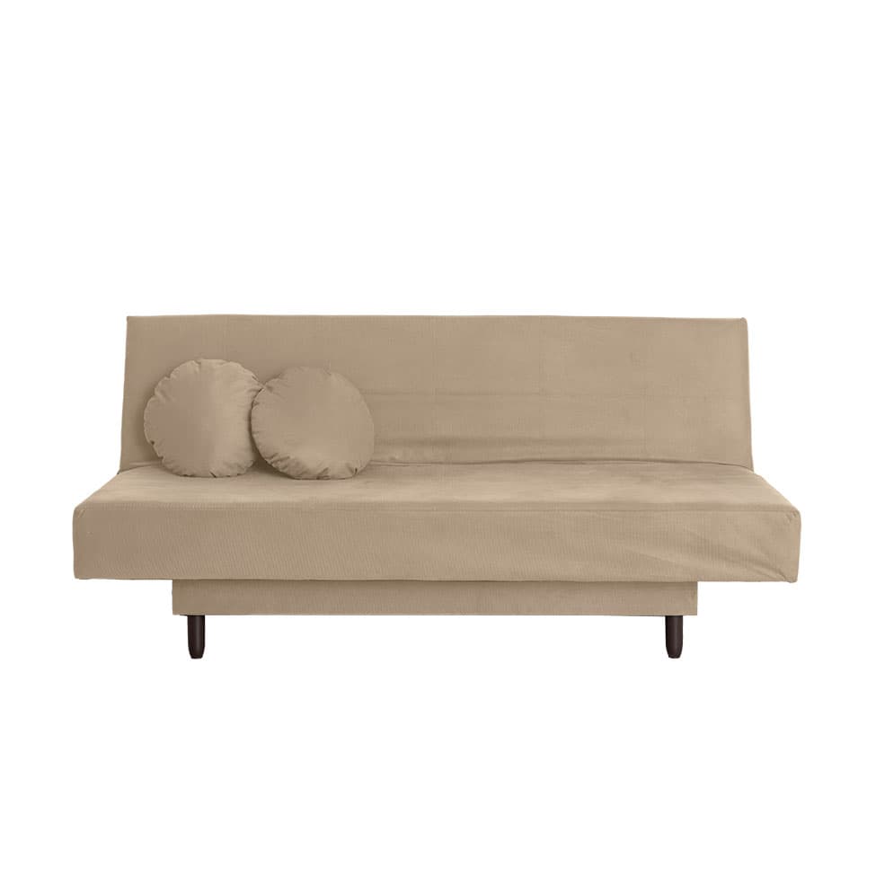 Sofá-Cama Casal 3 Lugares Jimmy Suede Bege