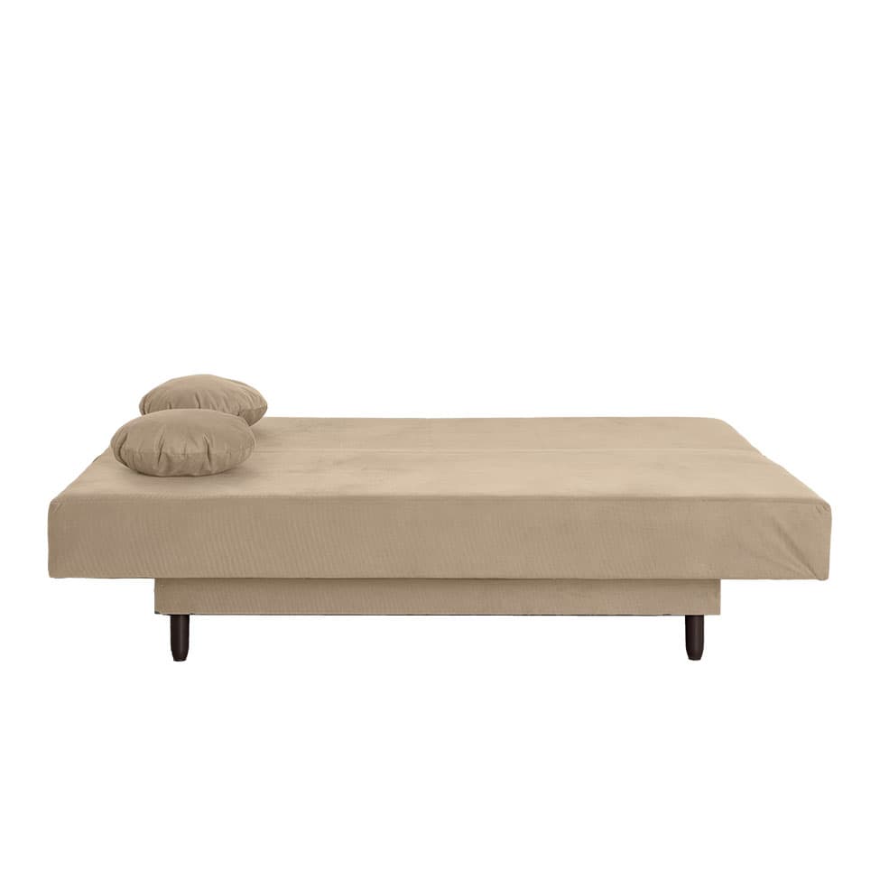 Sofá-Cama Casal 3 Lugares Jimmy Suede Bege