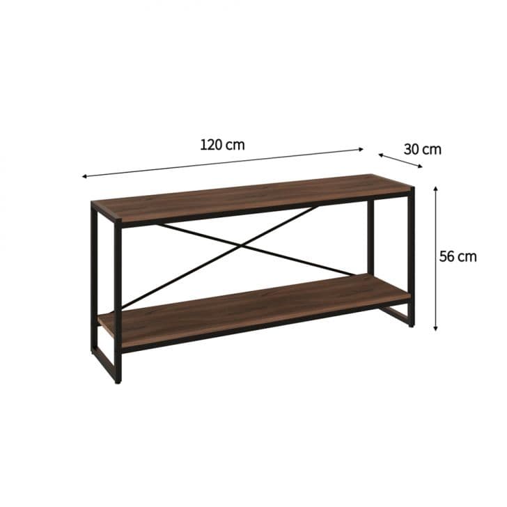 [OUTLET] Rack Studio Nogal e Preto 120 cm