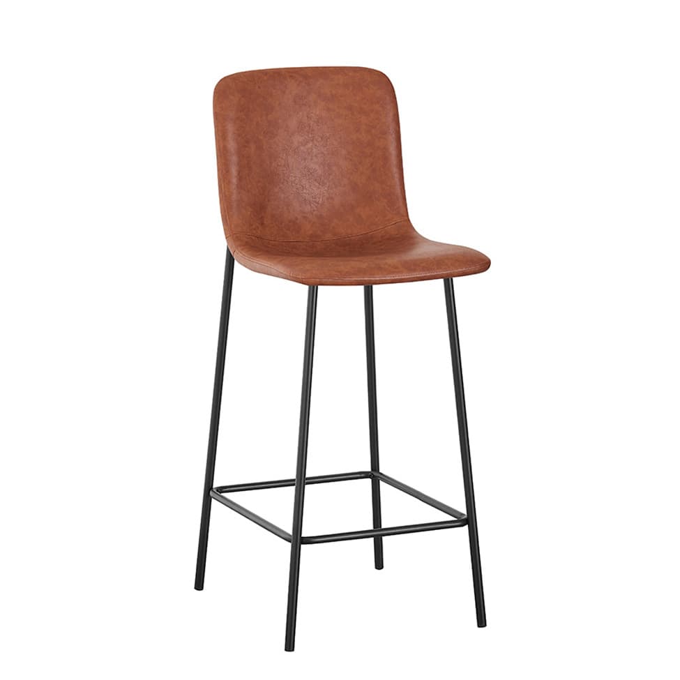 Banqueta Celeste Poliuretano Marrom e Preta