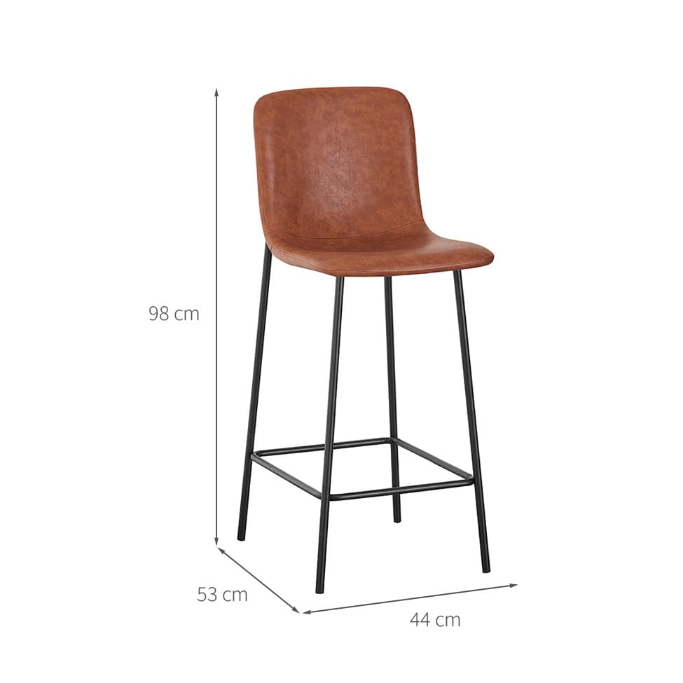 Banqueta Celeste Poliuretano Marrom e Preta