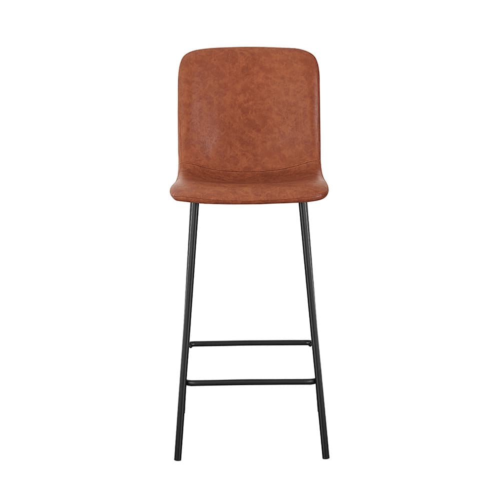 Banqueta Celeste Poliuretano Marrom e Preta