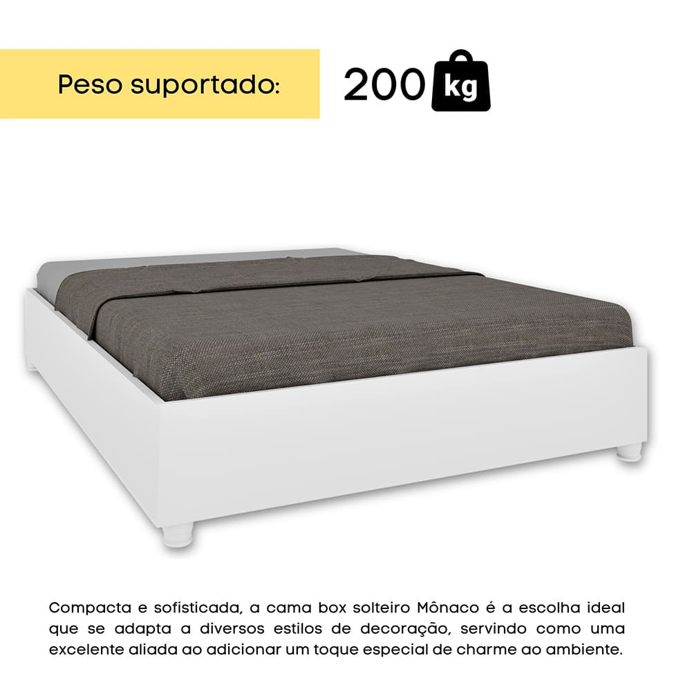 Base para Cama Box Casal Mônaco Neve