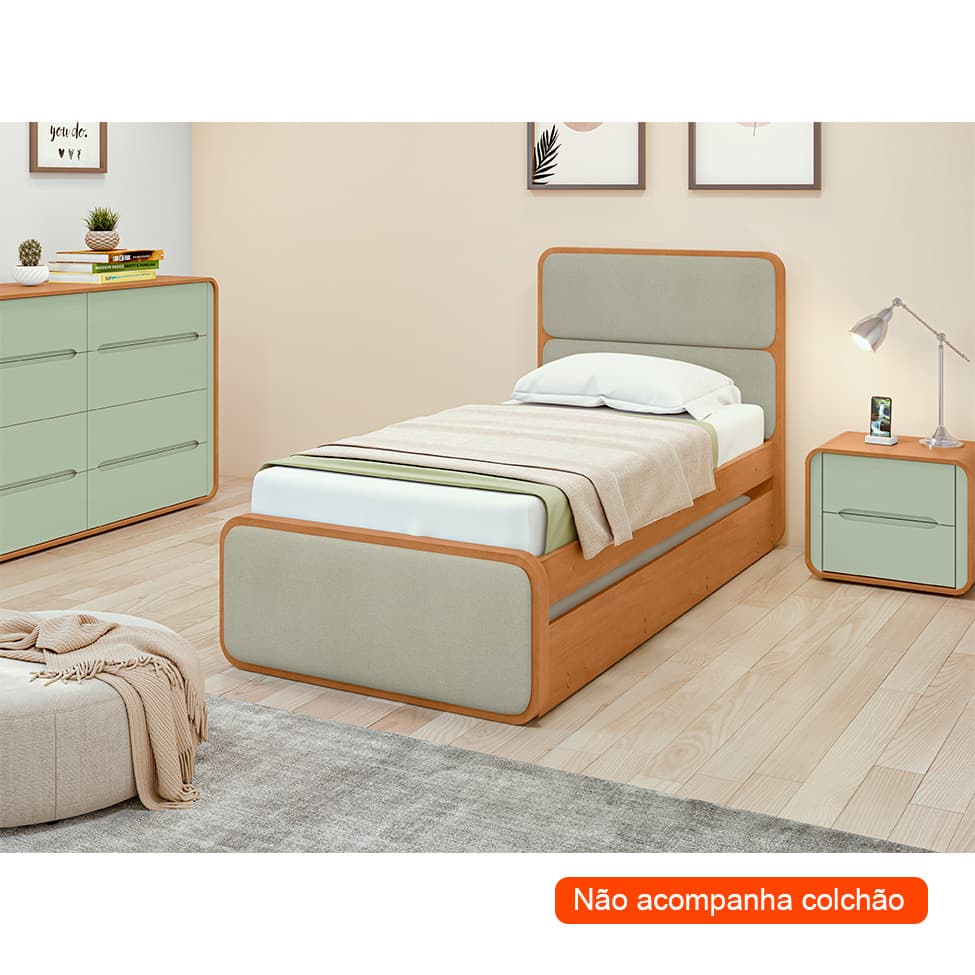 Bicama Loop Bouclé Cinza e Amêndoa