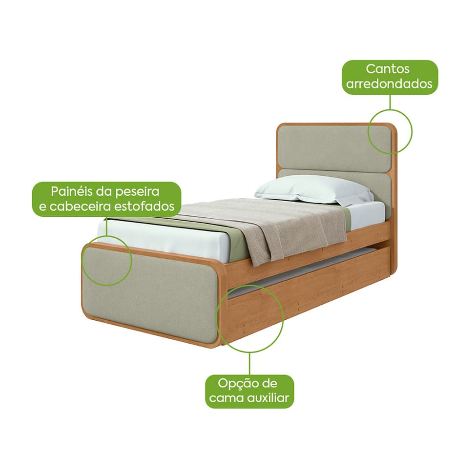 Bicama Loop Bouclé Cinza e Amêndoa