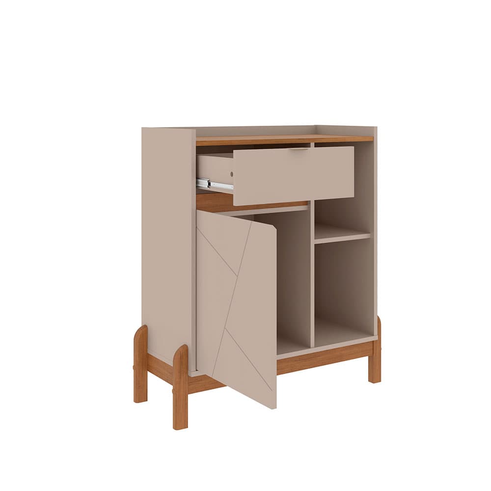 Buffet Bari 1 PT 1 GV Off White e Cedro