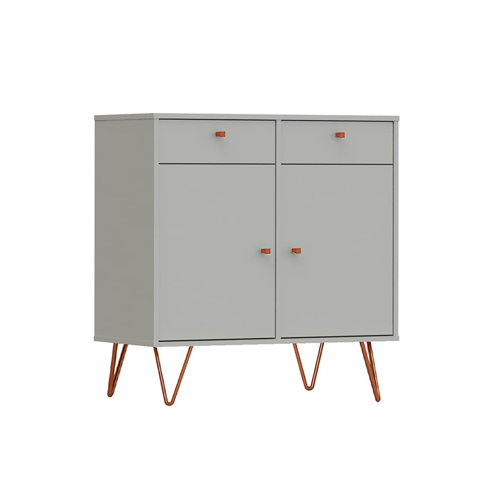 Buffet Ônix 2 PT 2 GV Off White e Cobre