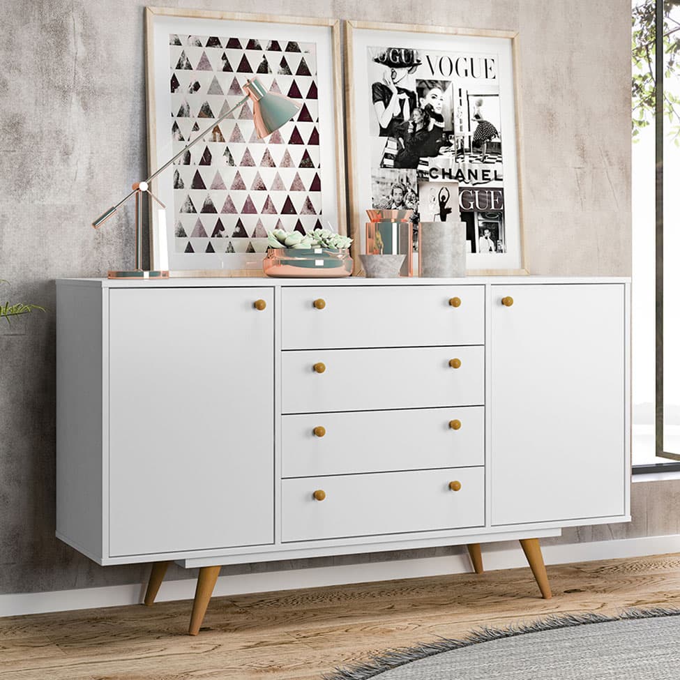 Buffet Califórnia 4 GV 2 PT Branco