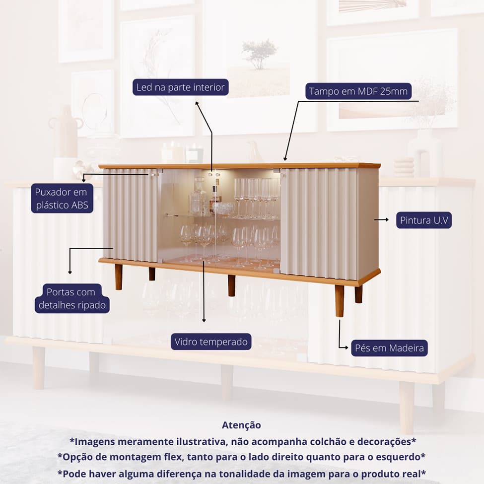 Buffet Janice 4 PT Nature e Off White
