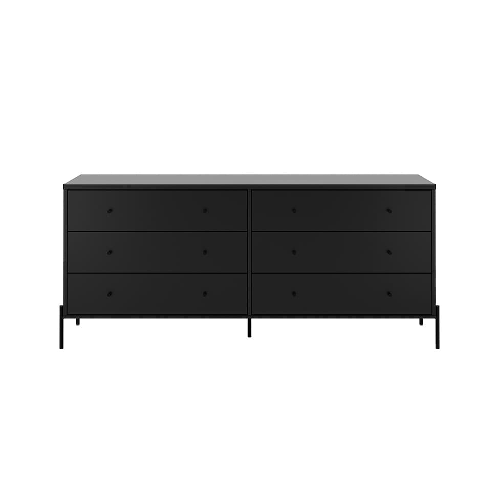 Cômoda Jasper 6 Gavetas Preta