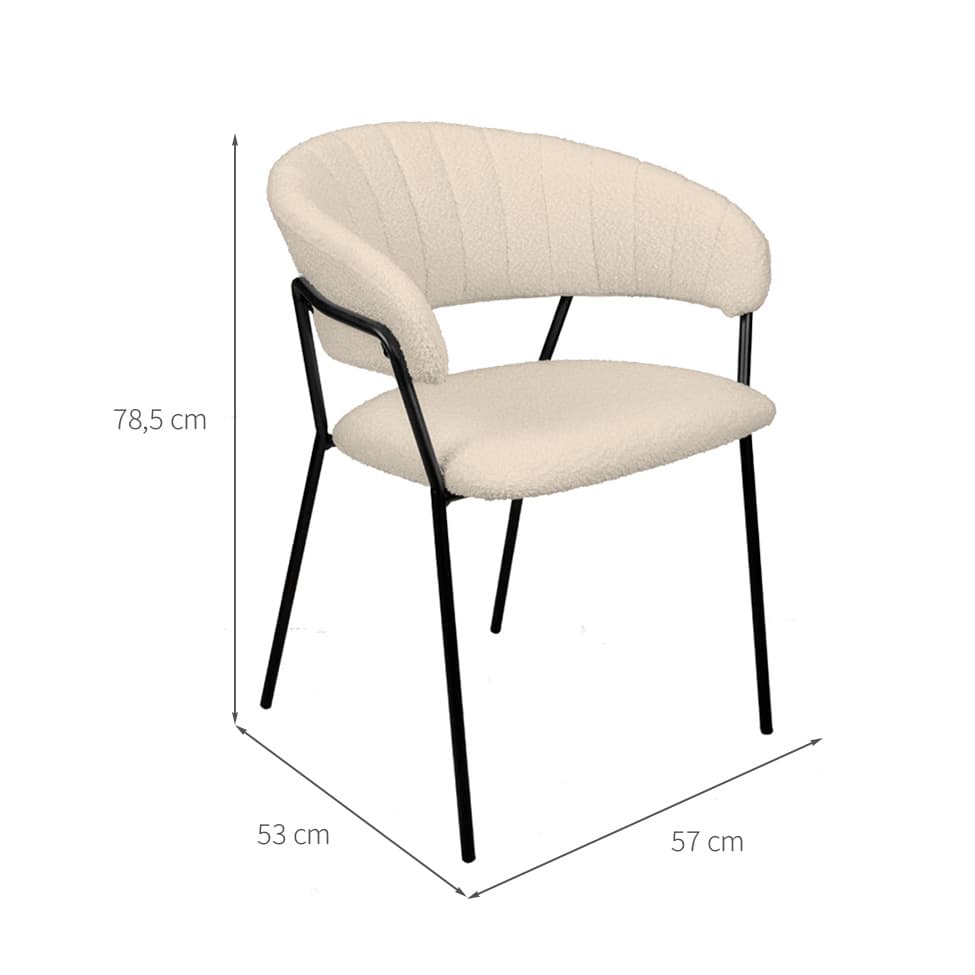 Cadeira Mara Bouclé Off White