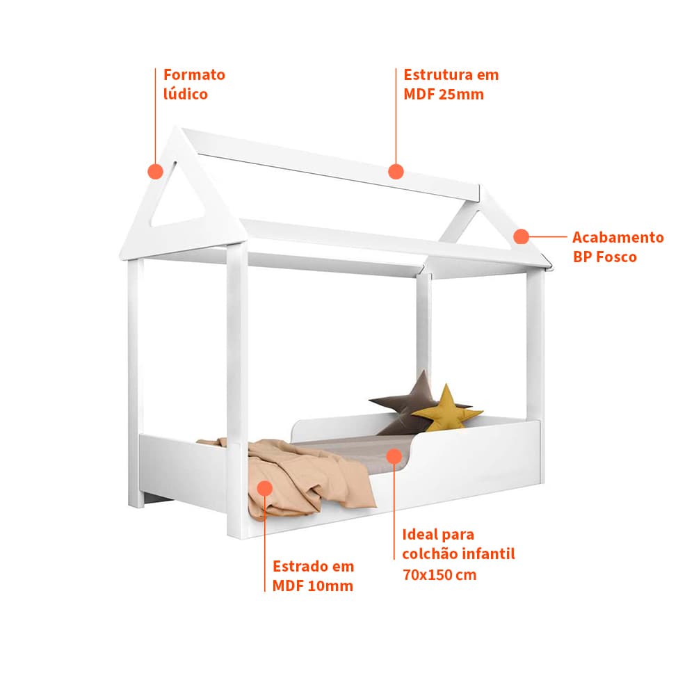 Cama Infantil Montessoriana Bella Branca