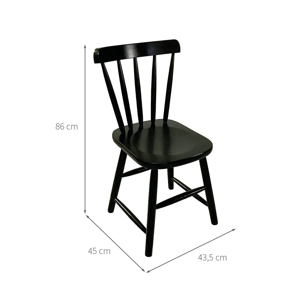 Conjunto com 2 Cadeiras Espanha II Preto
