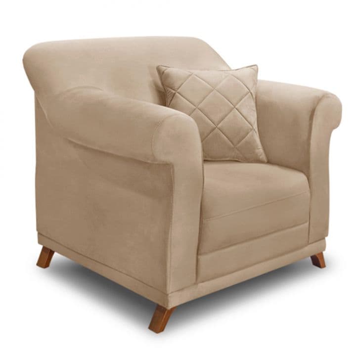 Conjunto com 2 Poltronas Abruzzo Suede Bege