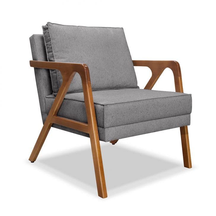 Conjunto com 2 Poltronas Laura Linho Cinza