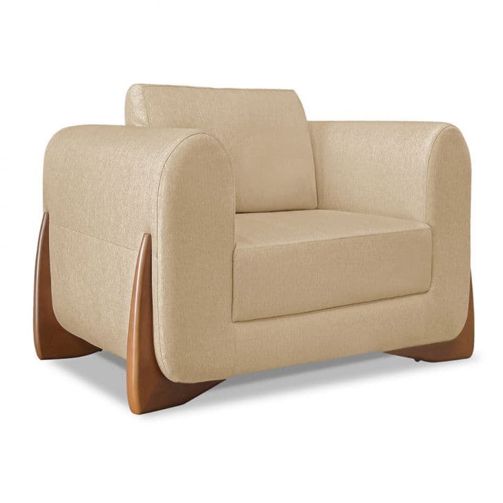 Conjunto com 2 Poltronas Yves Linho Dourado
