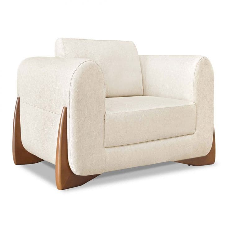 Conjunto com 2 Poltronas Yves Linho Natural