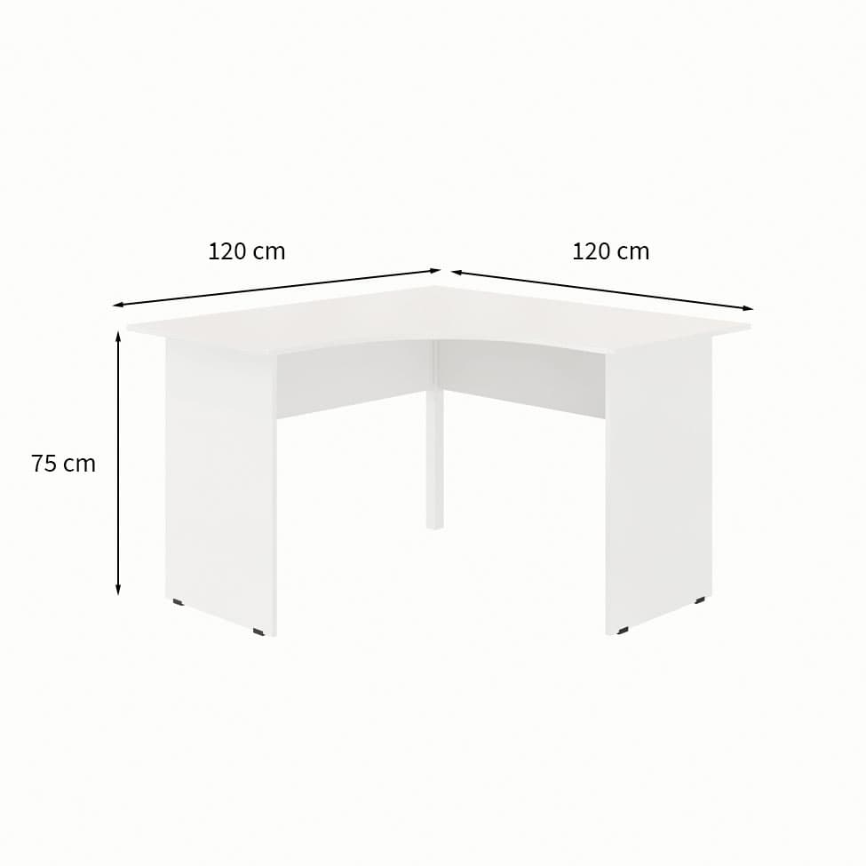 Escrivaninha em L New City Cinza 120 cm