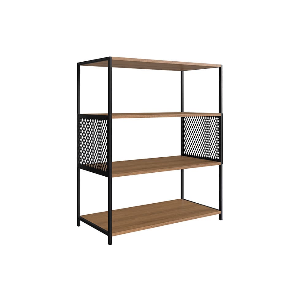 Estante Paricel Preta e Mel 77 cm