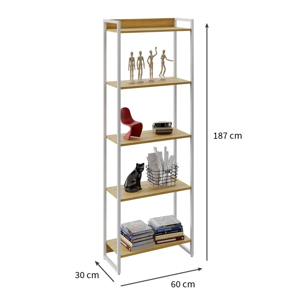 Estante Studio Mel e Branca 60x187 cm