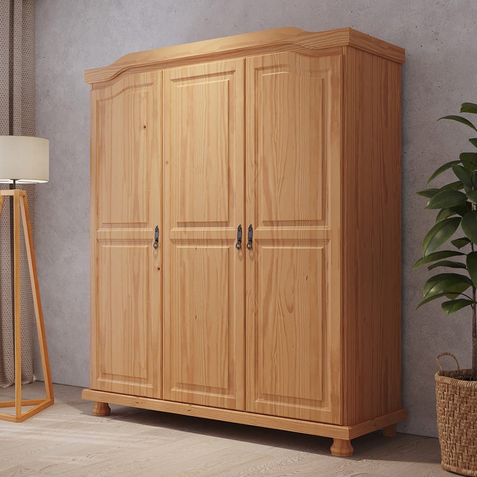 Guarda-Roupa Casal Bastian 3 Portas Natural