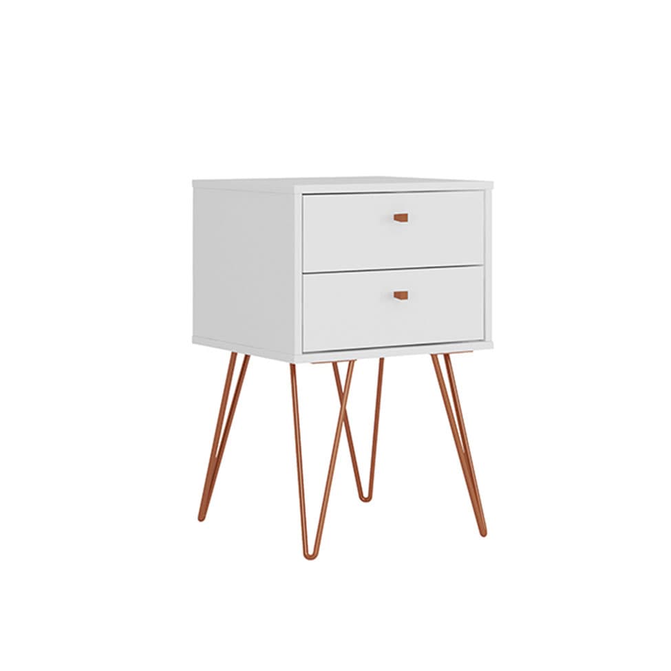 Mesa de Cabeceira Bled 2 Gavetas Branca