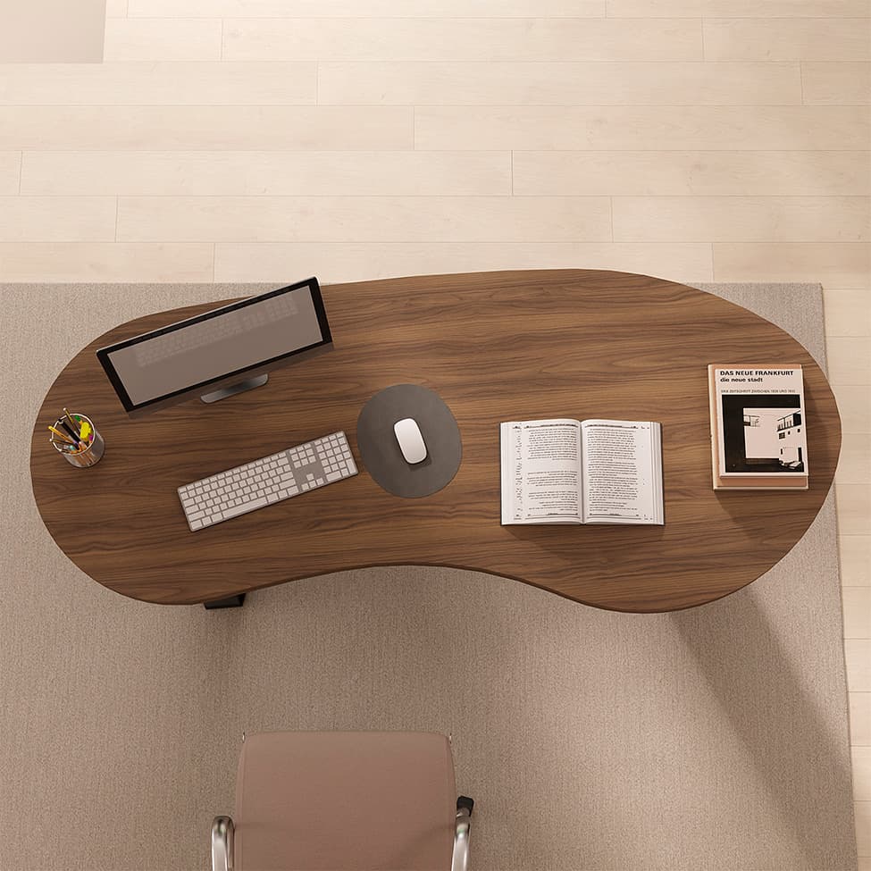 Mesa de Escritório Nikolai Nogal e Preta