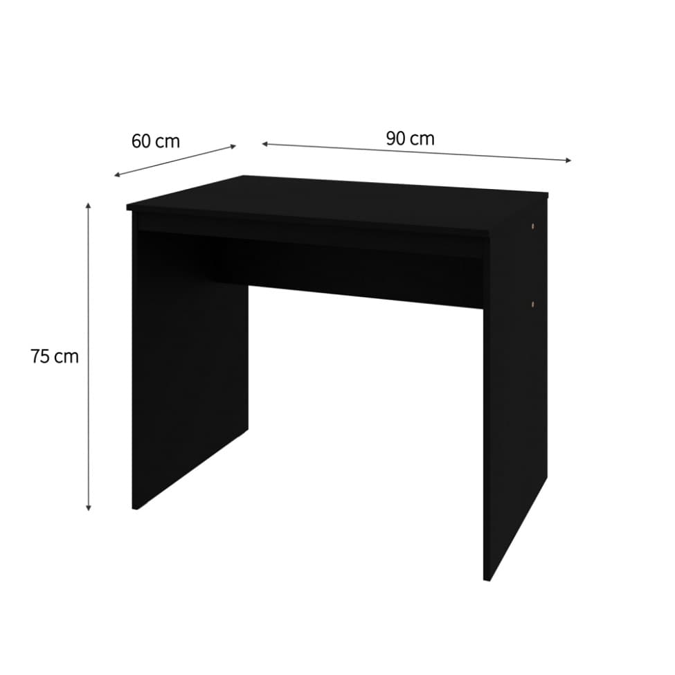 Mesa de Escritório Office Preta 90 cm