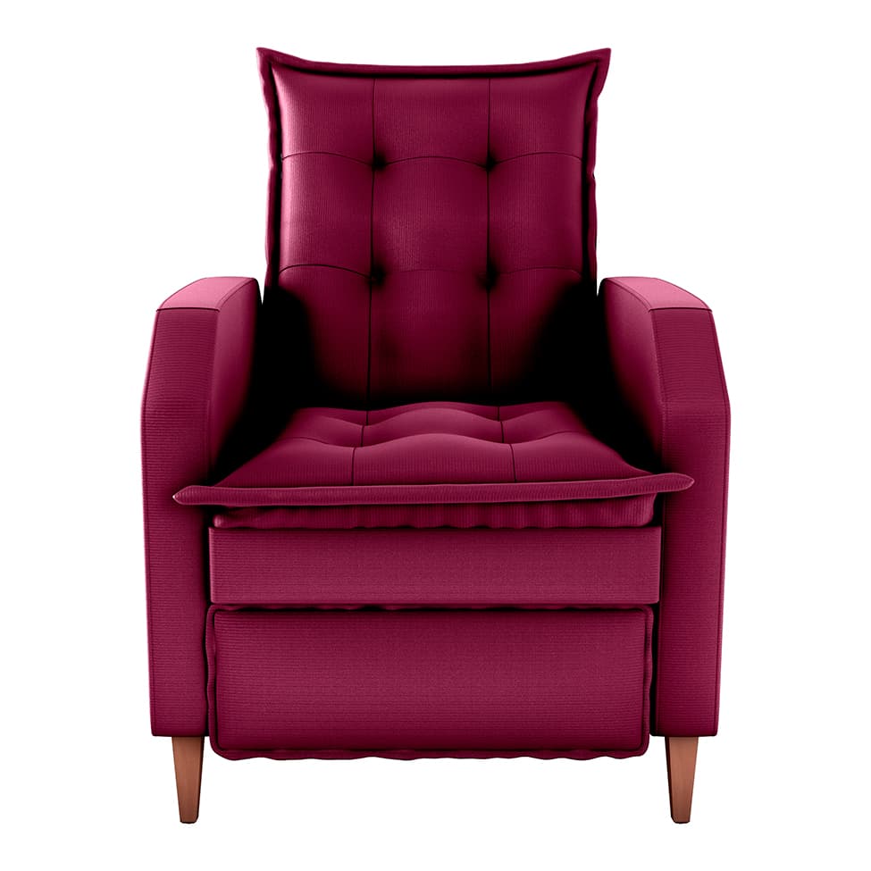 Poltrona Reclinável Yaris Veludo Marsala