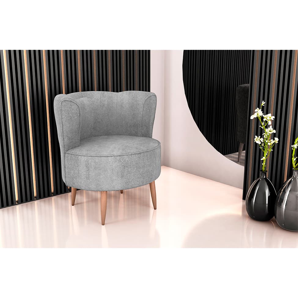 Poltrona Savana Bouclé Cinza