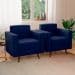 Poltrona Vitrola Suede Azul