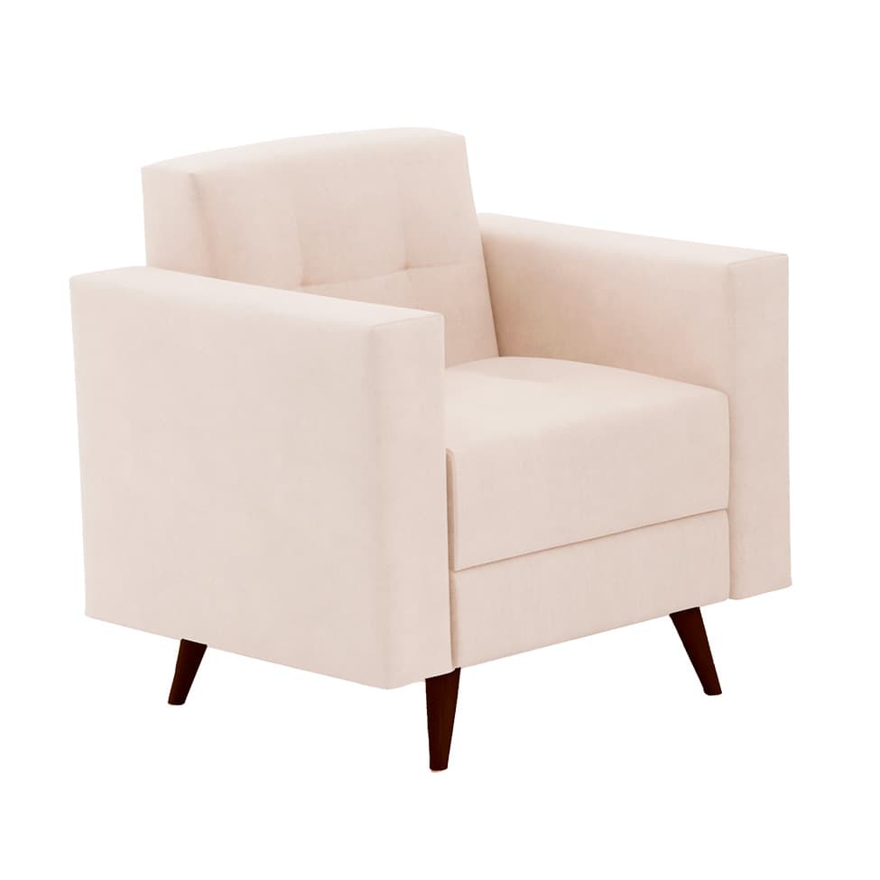 Poltrona Vitrola Suede Bege