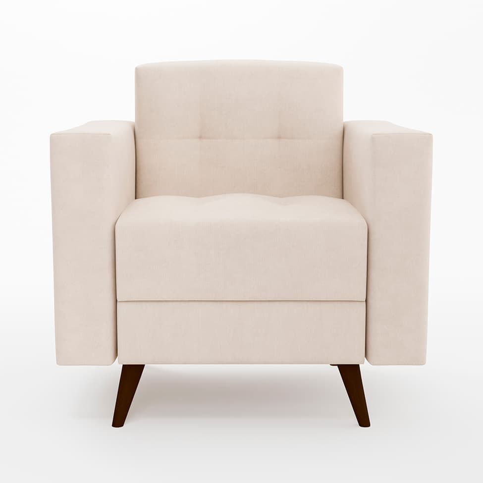 Poltrona Vitrola Suede Bege