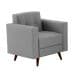 Poltrona Vitrola Suede Cinza