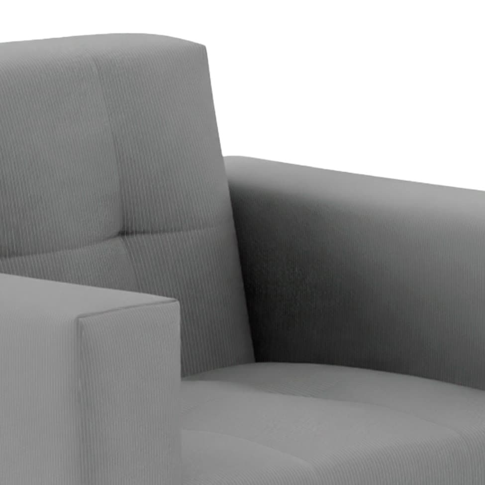 Poltrona Vitrola Suede Cinza