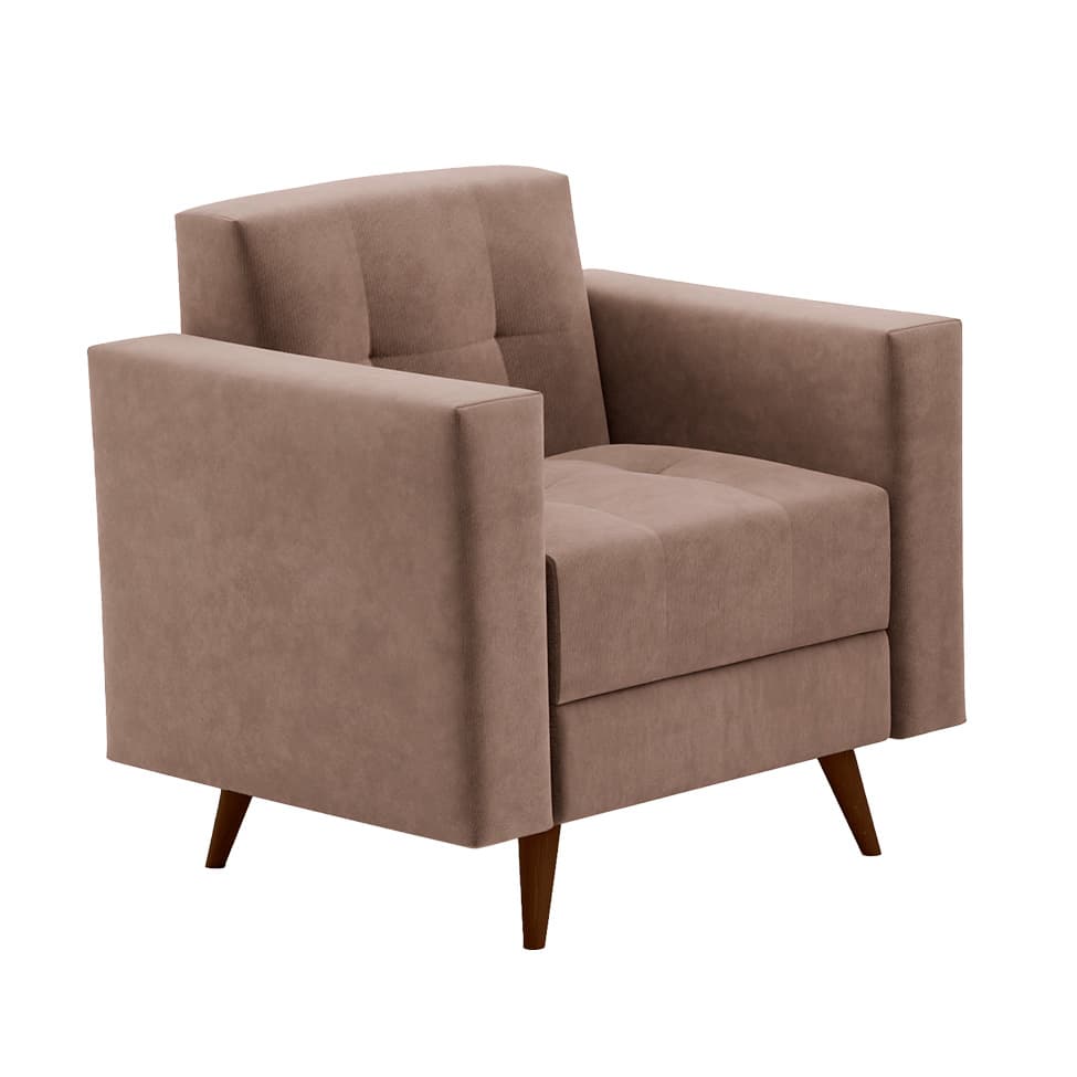 Poltrona Vitrola Suede Tabaco