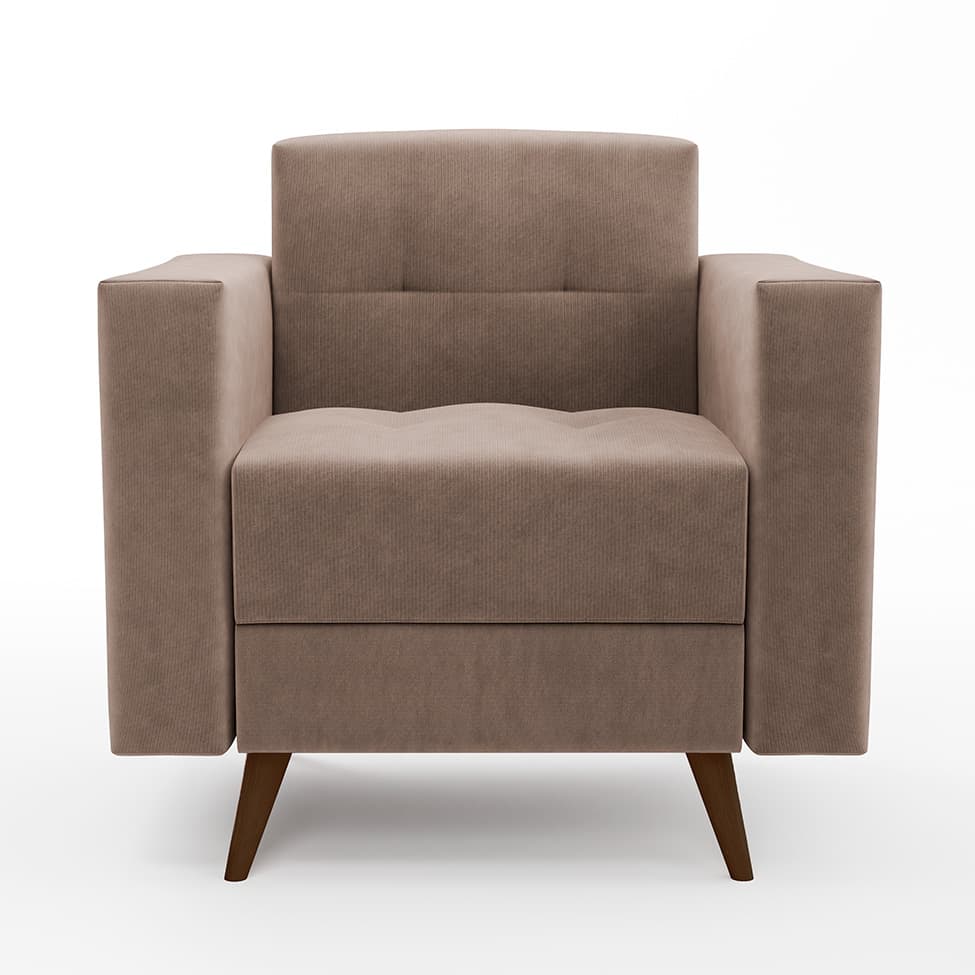Poltrona Vitrola Suede Tabaco