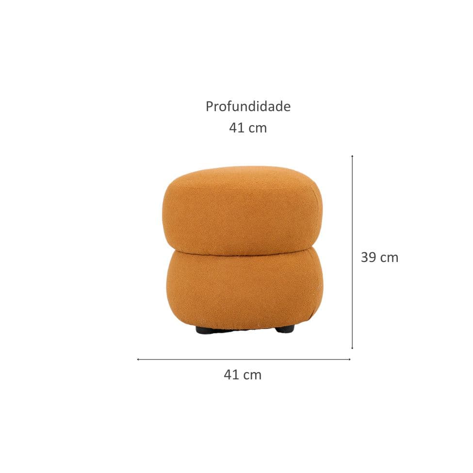 Puff Respiro Poliéster Amarelo Ocre