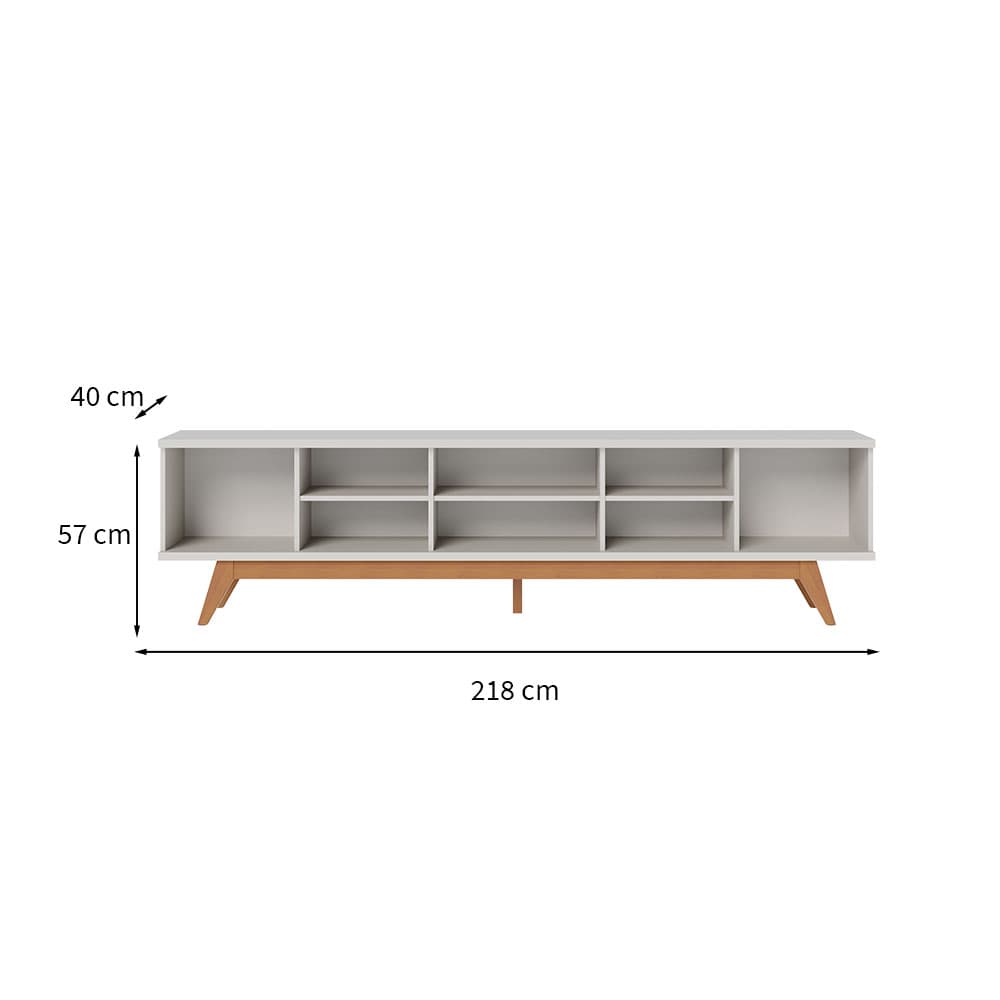 Rack Fortaleza Off White e Freijó 218 cm