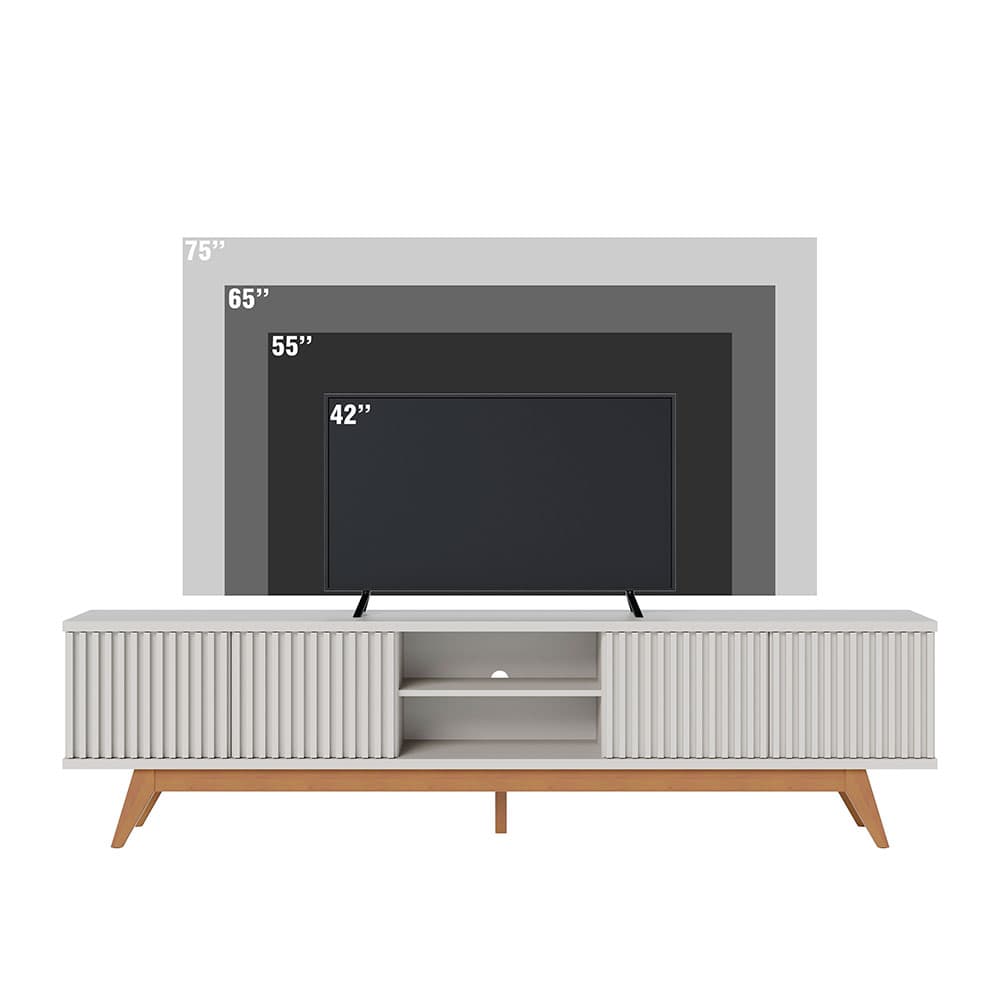 Rack Fortaleza Off White e Freijó 218 cm