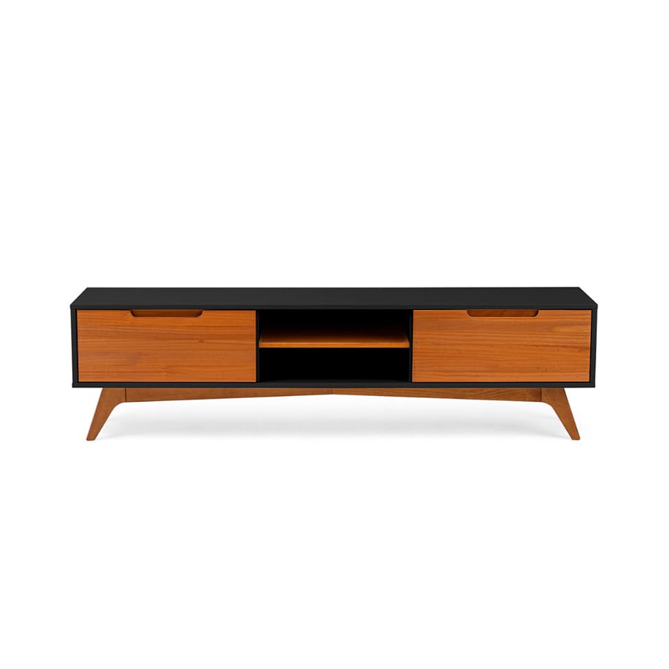 Rack Happy Preto e Marrom 185 cm