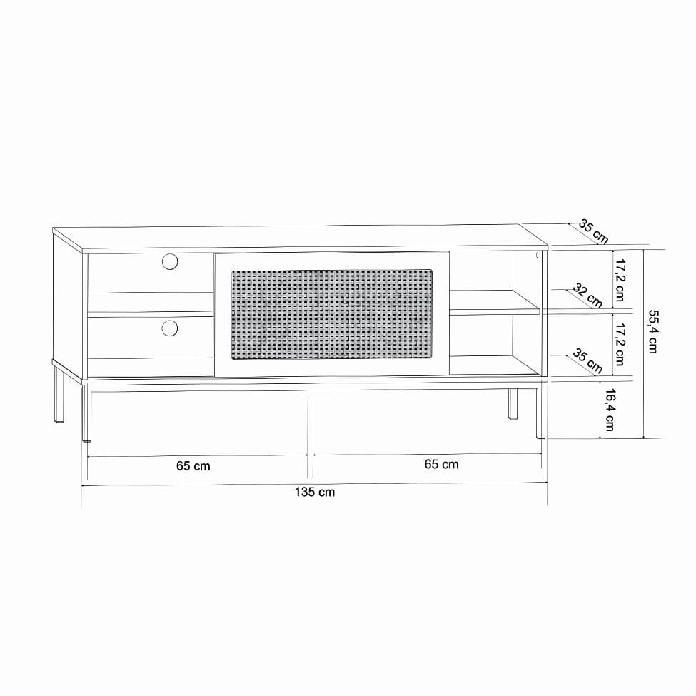 Rack Industrial Buriti 1 PT Preto 135 cm