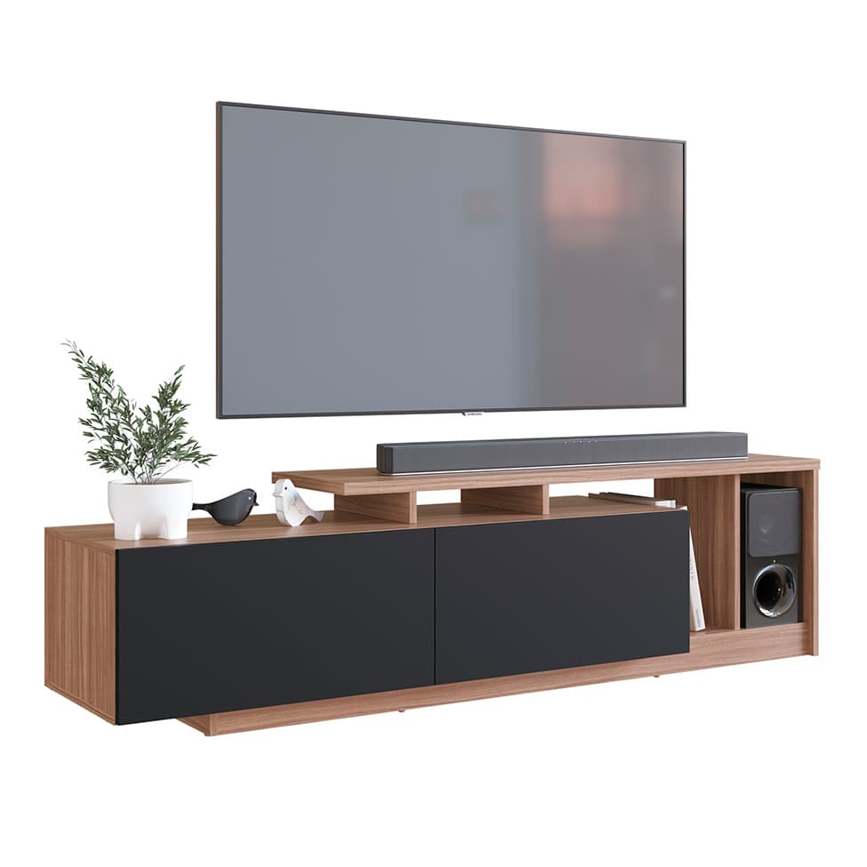 Rack Linea 2 PT Montana e Preto 162 cm