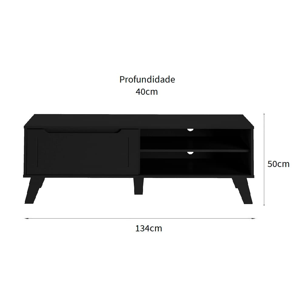 Rack Lotus 1 PT Preto 134 cm