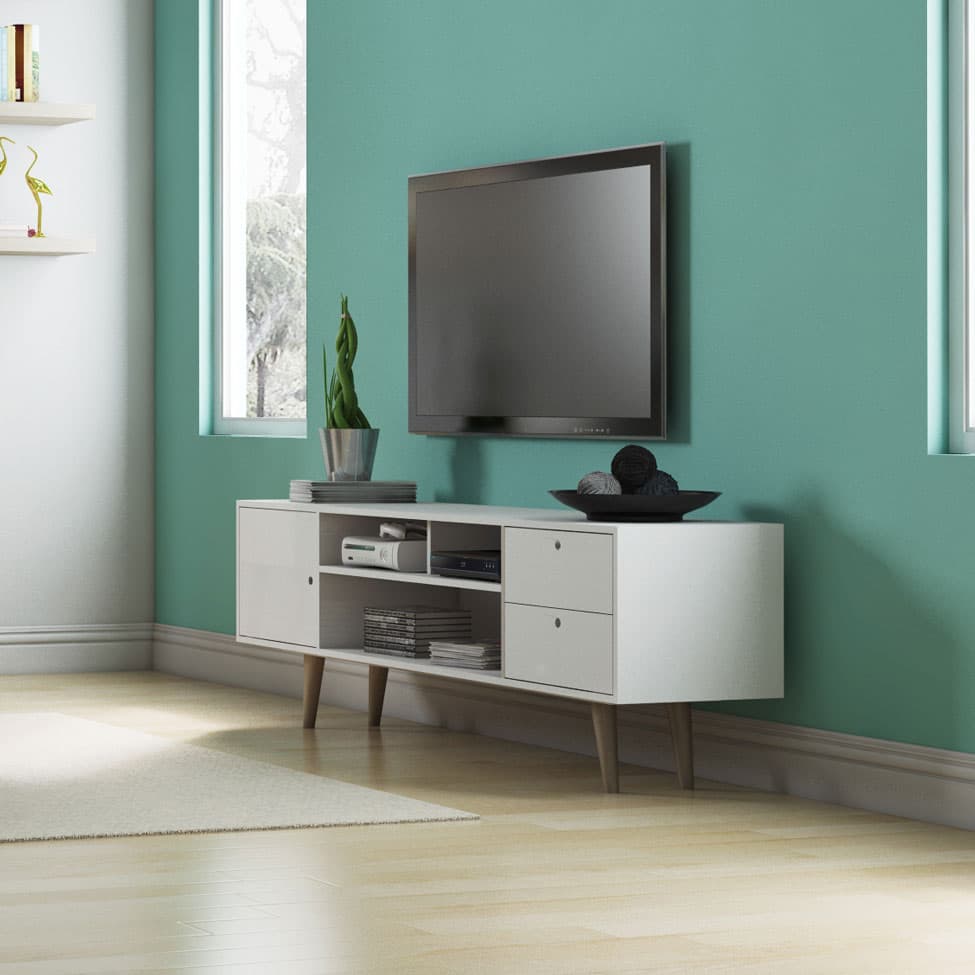 Rack Retrô Rostock Branco 160 cm