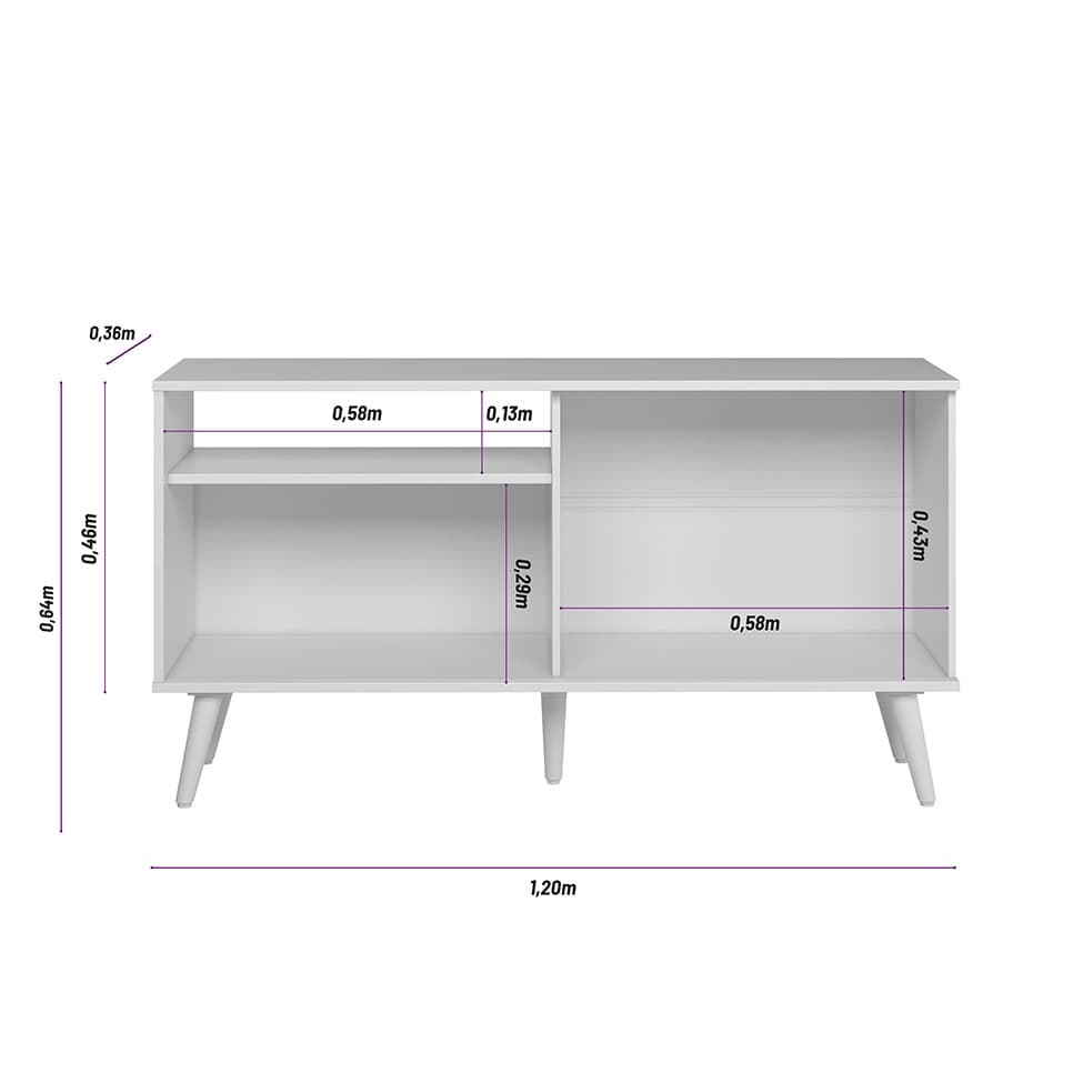 Rack Rubi 1 PT Nature e Off White 120 cm