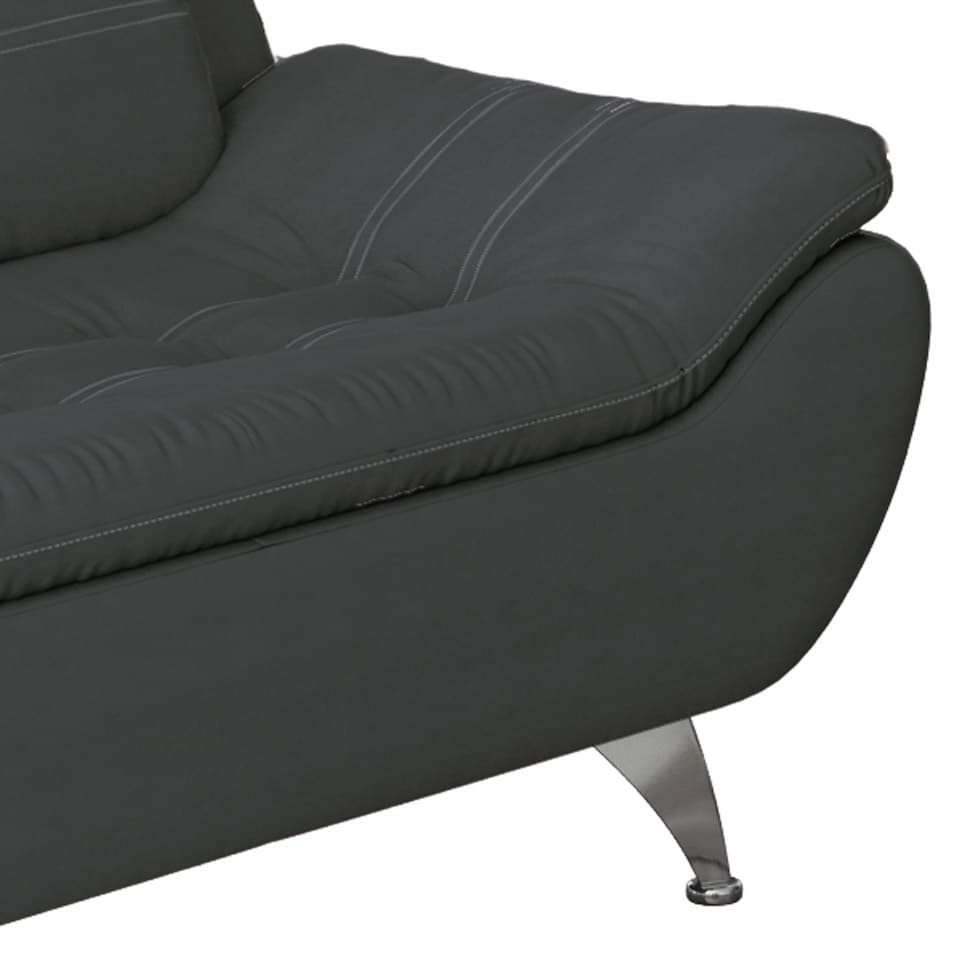 Sofá 2 Lugares New Passion Suede Cinza