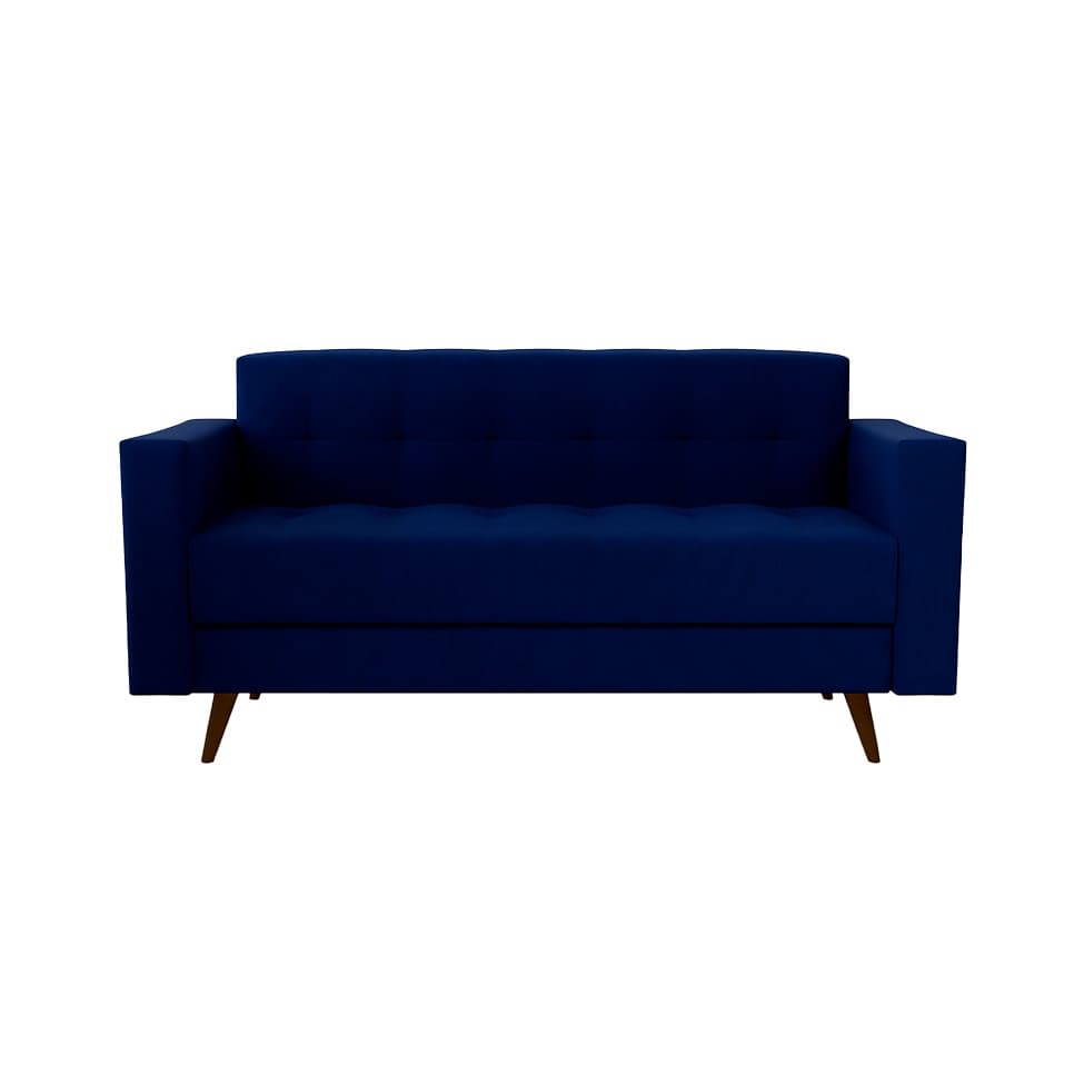 Sofá 2 Lugares Vitrola Suede Azul