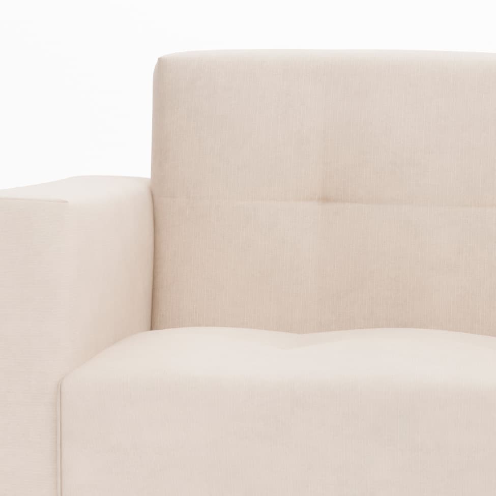 Sofá 2 Lugares Vitrola Suede Bege 123 cm