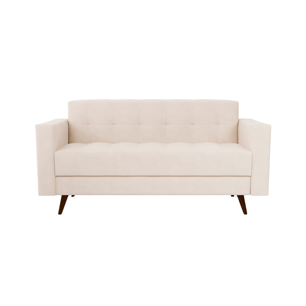 Sofá 2 Lugares Vitrola Suede Bege